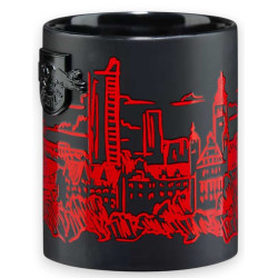 RB Leipzig Tasse - Skyline Platine - schwarz-rot | Kaffeetasse | Becher | RBL
