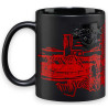 RB Leipzig Tasse - Skyline Platine - schwarz-rot | Kaffeetasse | Becher | RBL