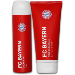 FC Bayern München 3tlg Pflegeset - Kulturbeutel mit  Deodorant & Duschgel - FCB