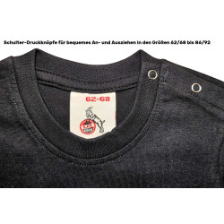 1. FC Köln Kinder T-Shirt Basic schwarz - Big Logo - Shirt | Größe 62/68 bis 164