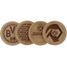 Borussia Dortmund Untersetzer Holz | 4er Set | Getränkeuntersetzer | BVB 09