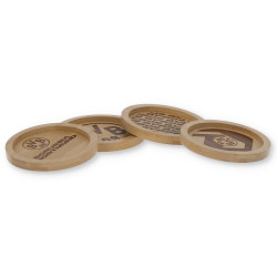 Borussia Dortmund Untersetzer Holz | 4er Set | Getränkeuntersetzer | BVB 09
