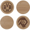 Borussia Dortmund Untersetzer Holz | 4er Set | Getränkeuntersetzer | BVB 09