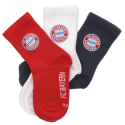 FC Bayern München Kindersocken 3er-Pack rot-weiß-blau |Kinder Socken | FCB - Gr. 19-22 bis 31-34