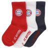 FC Bayern München Kindersocken 3er-Pack rot-weiß-blau |Kinder Socken | FCB - Gr. 19-22 bis 31-34