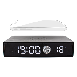 FC Bayern München Digital Wecker mit Ladefuntion | Uhr | Wireless Charger | FCB