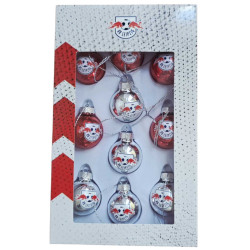 RB Leipzig Christbaumkugeln 10er Set | Mini Weihnachtskugeln | Ø 3 cm | RBL