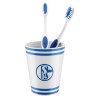 FC Schalke 04 Zahnputz-Set  weiß (2 x Zahnbürste + Zahnputzbecher) S04