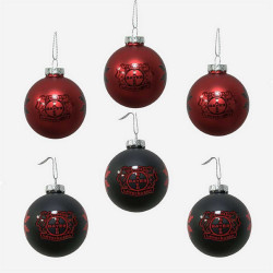 Bayer 04 Leverkusen Weihnachtsbaumkugeln 6er Set  Christbaumkugeln schwarz-rot