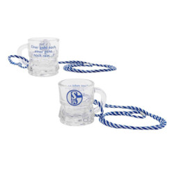 FC Schalke 04 Schnapsglas mit Kordel 2er Set | Schnapsseidel | Glas S04