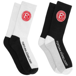 Fortuna Düsseldorf Sportsocken 2er Set | schwarz-weiß | Socken - Gr. 35/38 bis 39/42