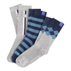 FC Schalke 04 Business Socken 3er Set grau/navy Größe 39-42 S04