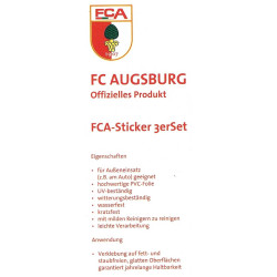 FC Augsburg Aufkleberbogen 3er Set - Wappen schwarz gold silber - Aufkleber | Sticker | FCA