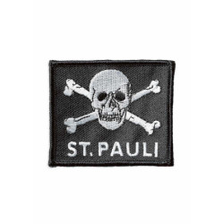 FC St. Pauli Aufnäher - Totenkopf schwarz - Patch 7 x 6 cm