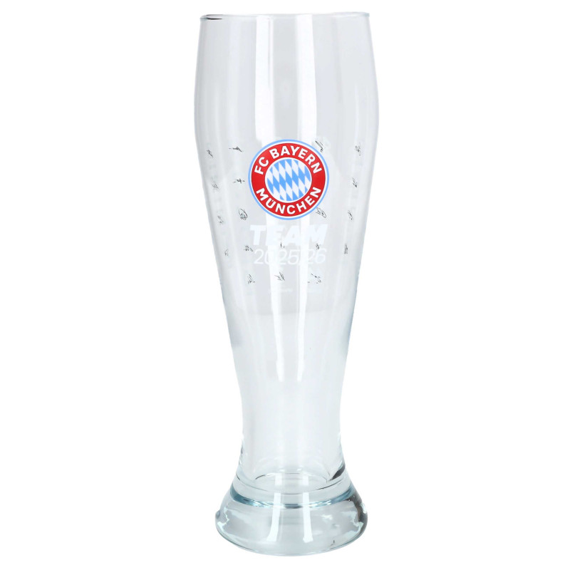 FC Bayern München Weißbierglas - Signature 2025/26 - Unterschriftenglas | Bierglas | FCB