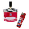FC Bayern München Drehaschenbecher und Logo Feuerzeug im Set Aschenbecher Ascher Windaschenbecher FCB