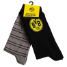 Borussia Dortmund Business Socken 2er Set schwarz & graugestreift | Gr. 39-42 | BVB 09