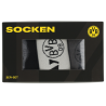 Borussia Dortmund Socken 3er Set Geschenkset Gr. 35-38 | Weiß-Grau-Schwarz | BVB 09