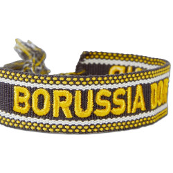 Borussia Dortmund Woven Armband mit Fransen schwarz-gelb Freundschaftsband | Band |Stoffarmband | BVB 09