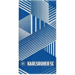 Karlsruher SC Duschtuch - Streifen - blau-weiß | Badetuch | 70 x 140 cm | Strandtuch | KSC