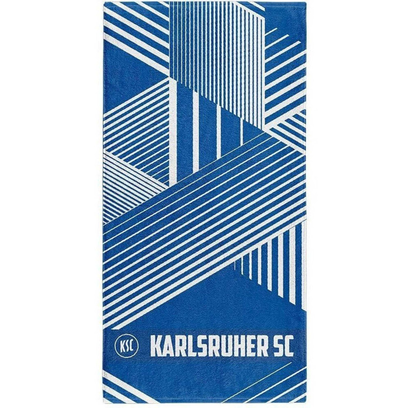 Karlsruher SC Duschtuch - Streifen - blau-weiß | Badetuch | 70 x 140 cm | Strandtuch | KSC