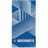 Karlsruher SC Duschtuch - Streifen - blau-weiß | Badetuch | 70 x 140 cm | Strandtuch | KSC