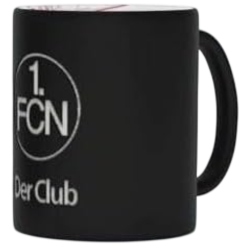 1. FC Nürnberg Tasse - Logo sandgestrahlt - Schwarz | mit Innendekor | Kaffeetasse FCN