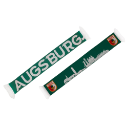 FC Augsburg Schal - Skyline - grün | Strickschal | Fanschal | FCA