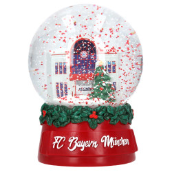 FC Bayern München Schneekugel - Winter - Schüttelkugel | Weihnachtskugel - Plus 3D-Aufkleber FCB