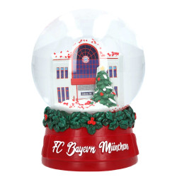 FC Bayern München Schneekugel - Winter - Schüttelkugel | Weihnachtskugel - Plus 3D-Aufkleber FCB