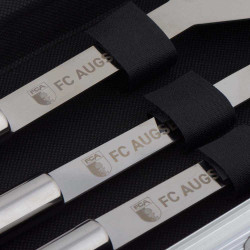 FC Augsburg Grillkoffer | Grillbesteck 5-teilig mit Koffer | Edelstahl | Besteck | FCA