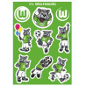 VfL Wolfsburg Aufkleberkarte - Maskottchen - 9er-Set | Sticker | Aufkleber