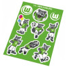VfL Wolfsburg Aufkleberkarte - Maskottchen - 9er-Set | Sticker | Aufkleber