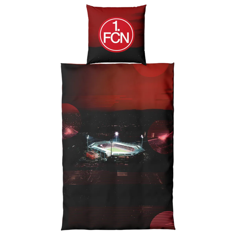 1. FC Nürnberg Bettwäsche - Stadion - 2teilig | 135 x 200 cm | Baumwolle | FCN