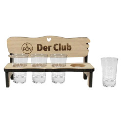 1. FC Nürnberg Schnapsbank mit 4 Schnapsgläsern | Shot Glas | FCN