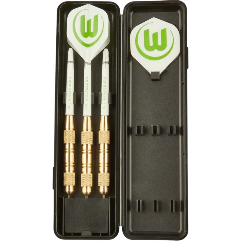 VfL Wolfsburg Dartpfeile mit Etui und Flights | Steeldarts | Dart Pfeile