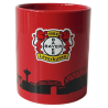 Bayer 04 Leverkusen Tasse Rot - Skyline schwarz -  Kaffeetasse B04