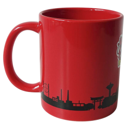 Bayer 04 Leverkusen Tasse Rot - Skyline schwarz -  Kaffeetasse B04