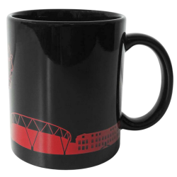 Bayer 04 Leverkusen Tasse Schwarz - Skyline rot - Kaffeetasse | B04