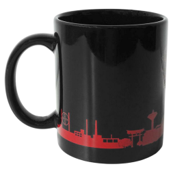 Bayer 04 Leverkusen Tasse Schwarz - Skyline rot - Kaffeetasse | B04