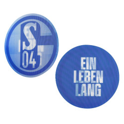 FC Schalke 04 Aufkleber Lentikular blau - Ein Leben lang - 8 cm S04 Autoaufkleber mit Wechselbild