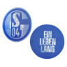 FC Schalke 04 Aufkleber Lentikular blau - Ein Leben lang - 8 cm S04 Autoaufkleber mit Wechselbild