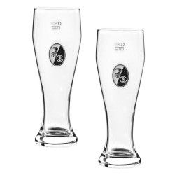 SC Freiburg Weizenbierglas - Wappen - 2er Set | Glas | Bierglas | Weizenglas | SCF