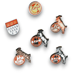 1. FC Köln Pin Box - Retro Logos +  Stadtwappen - 6er Set | Anstecker in hochwertiger Präsentationsbox