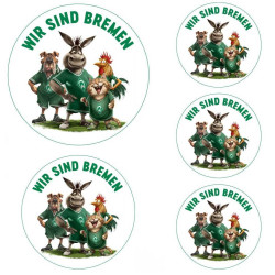 SV Werder Bremen Aufkleberkarte - Wir sind Bremen - Sticker | Aufkleber | 5-teilig | SVW
