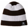FC St. Pauli Mütze - Blockstreifen braun-weiß - Beanie | Strickmütze