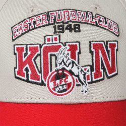 1. FC Köln Cap - Erster Fußall-Club - Beige mit Rotem Schirm | Kappe | Basecap | Schildmütze