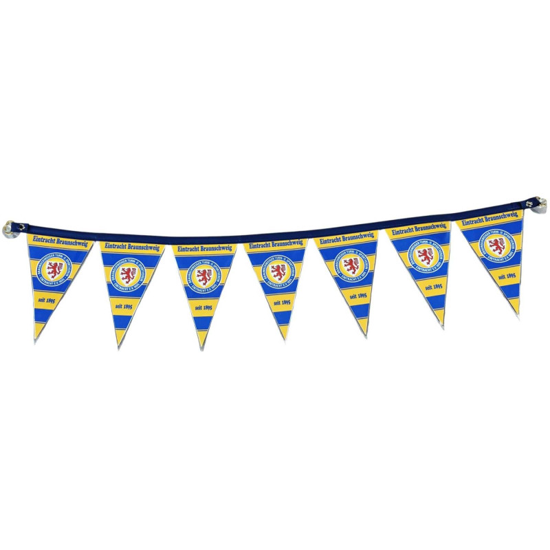Eintracht Braunschweig Autowimpel Kette - Streifen - 60 cm | Wimpelkette mit Saugnäpfen | BTSV