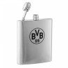 Borussia Dortmund Flachmann - Logo - silber | Taschenflasche | Edelstahl | Flasche | BVB 09