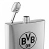 Borussia Dortmund Flachmann - Logo - silber | Taschenflasche | Edelstahl | Flasche | BVB 09